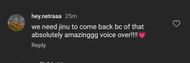 A fan demanding Jinu's comeback